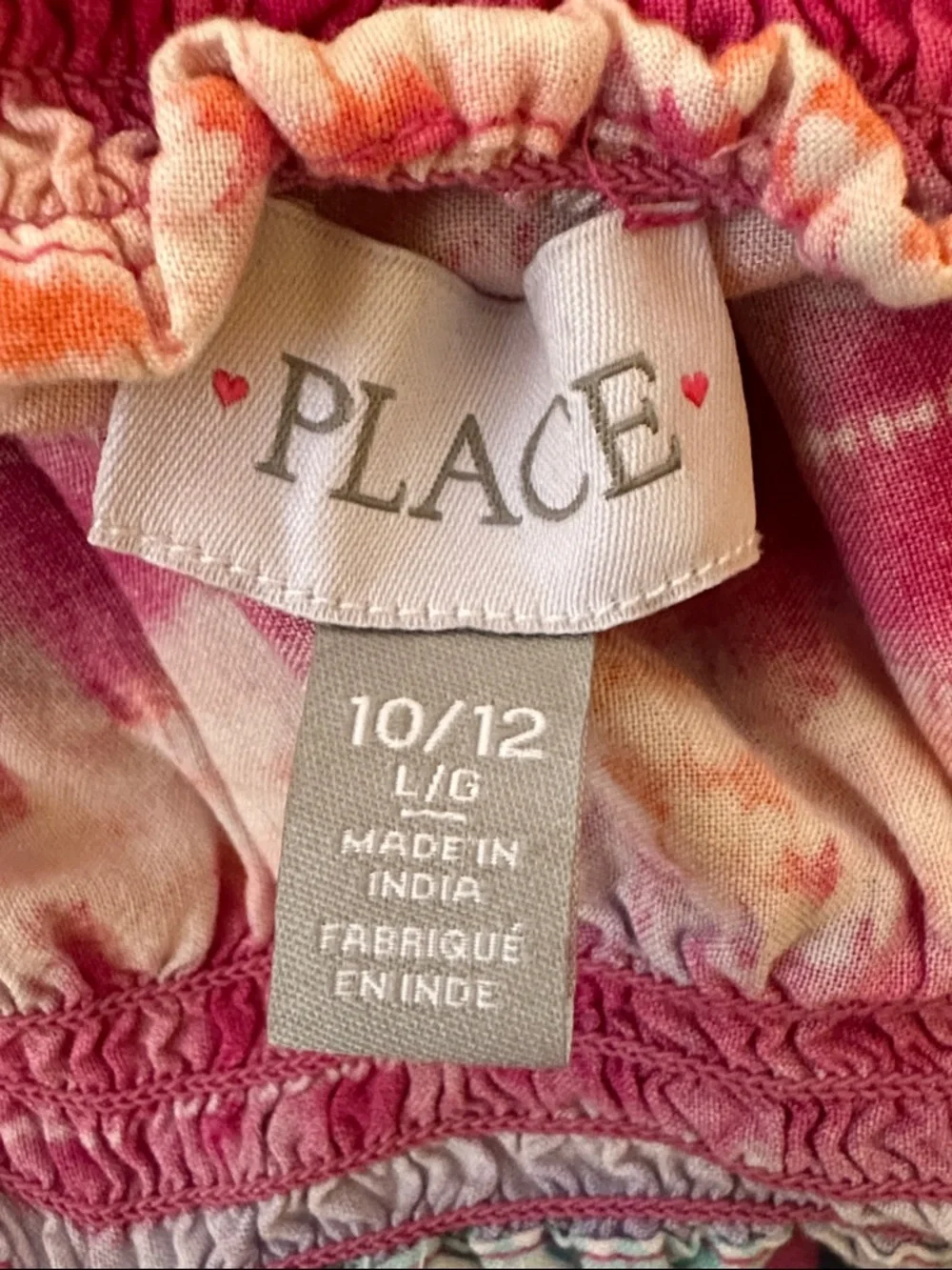 Children’s Place, Girls' Pink Multi-Stripe Summer Dress, size 10/12 - Picture 2 of 3